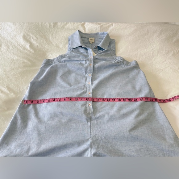 Maeve | SZ Large | Blue Short Romper Sleeveless Button Front Playsuit | NWT - Picture 5 of 13